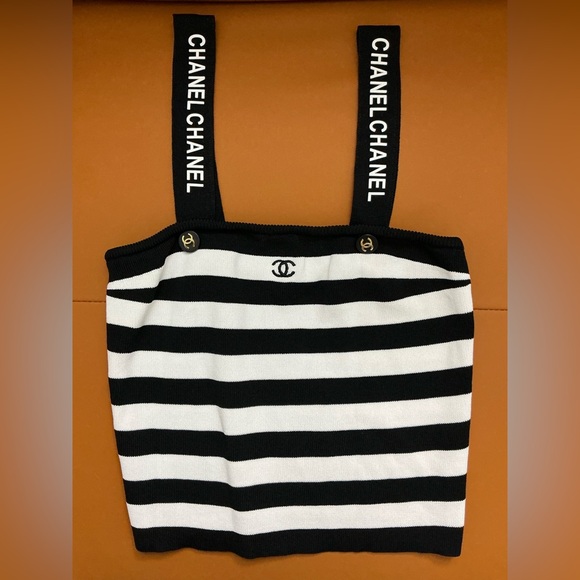 CHANEL Monochrome Striped Camisole - Picture 1 of 3